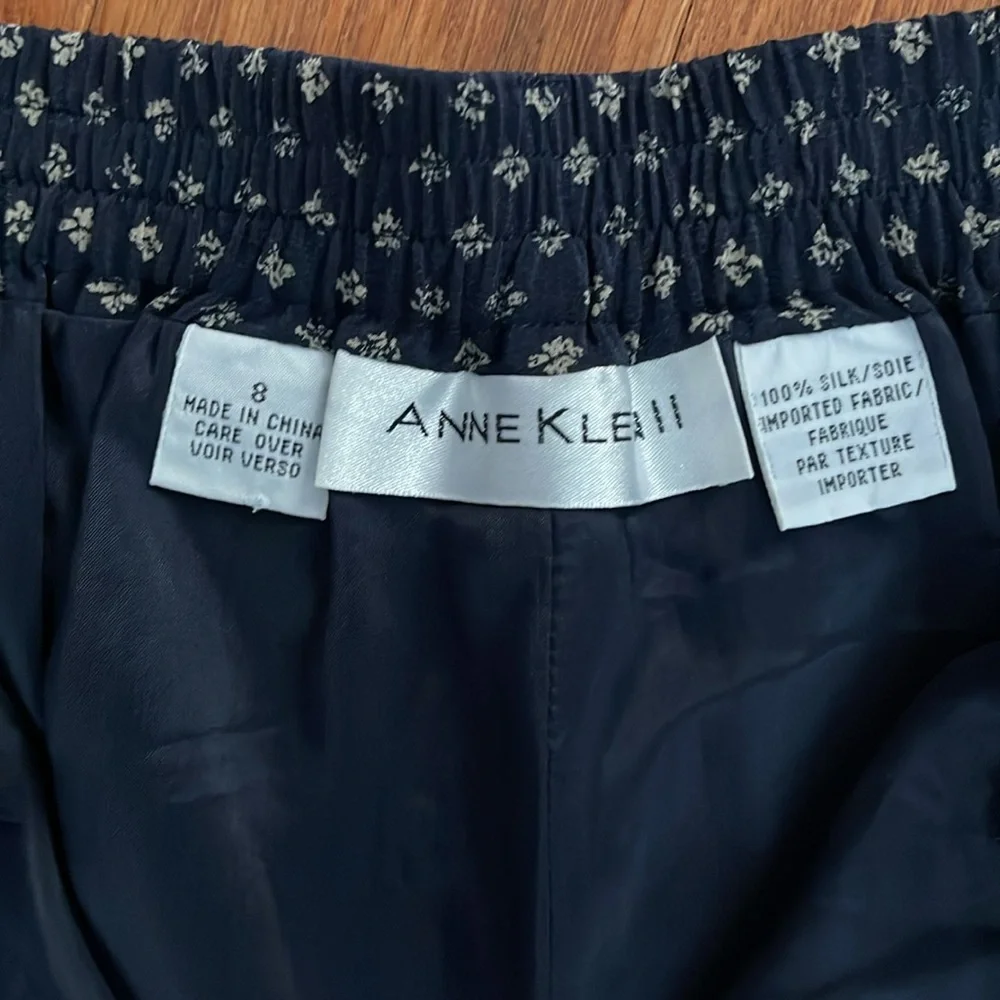 Anne Klein II‎ Silk Navy Trouser Pants - Picture 7 of 14